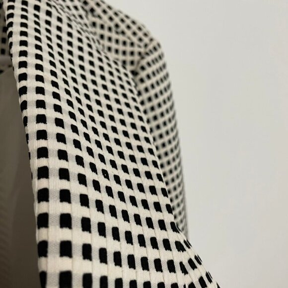 TALBOTS Plus Size Textured Checked Blazer Cream Black Check One Button Jacket 1X - Picture 6 of 16